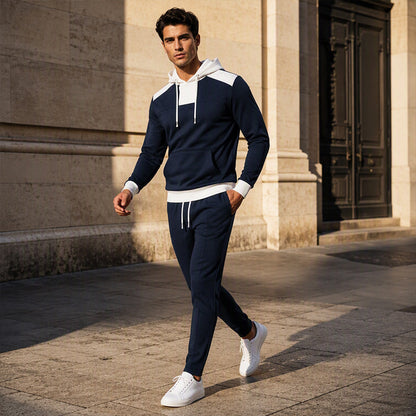 Ensemble sweat à capuche et pantalon color-block pour homme