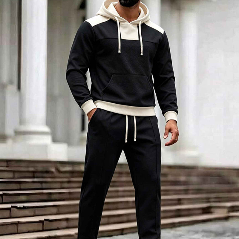 Ensemble sweat à capuche et pantalon color-block pour homme
