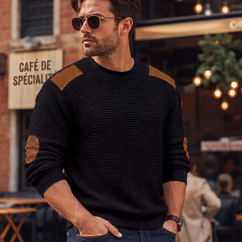 Pull en maille à col rond pour homme