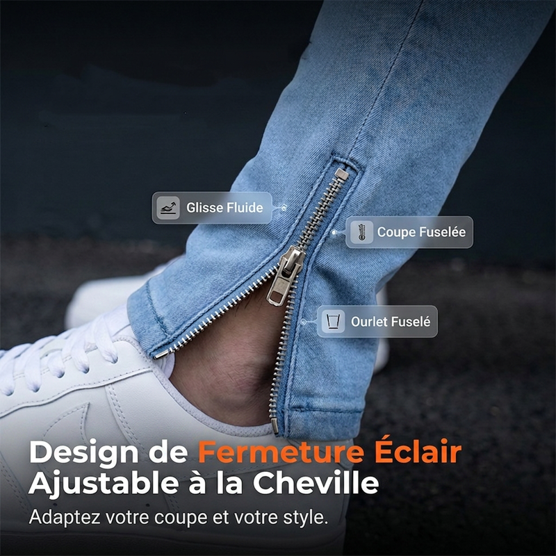 Jean cargo stretch ajusté skinny pour homme