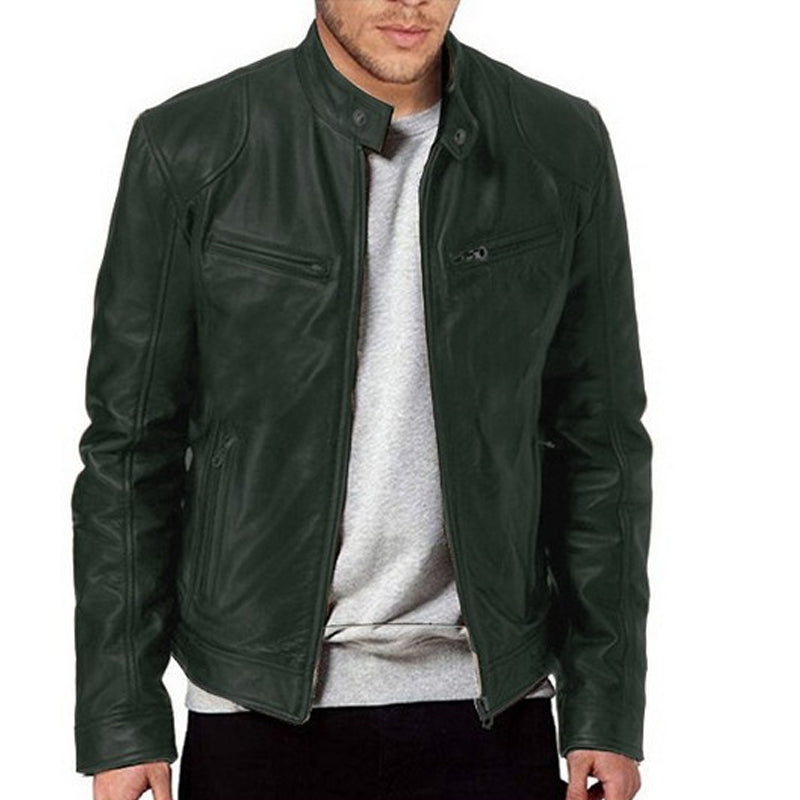 Veste tendance à col montant zippée pour hommes