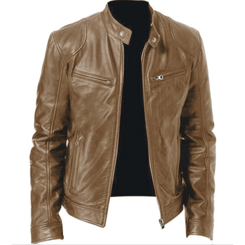 Veste tendance à col montant zippée pour hommes