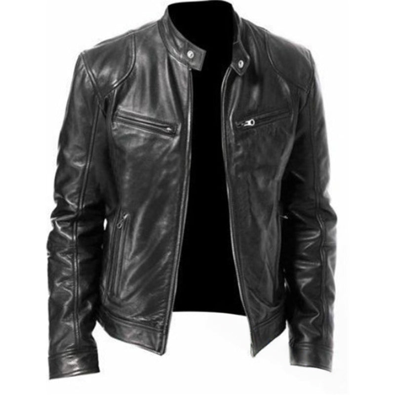 Veste tendance à col montant zippée pour hommes