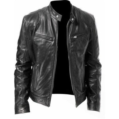 Veste tendance à col montant zippée pour hommes