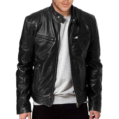 Veste tendance à col montant zippée pour hommes