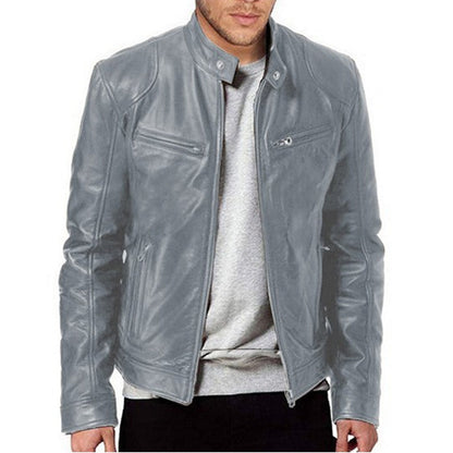 Veste tendance à col montant zippée pour hommes