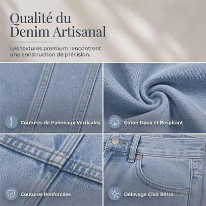 Jeans larges décontractés à taille haute pour femme