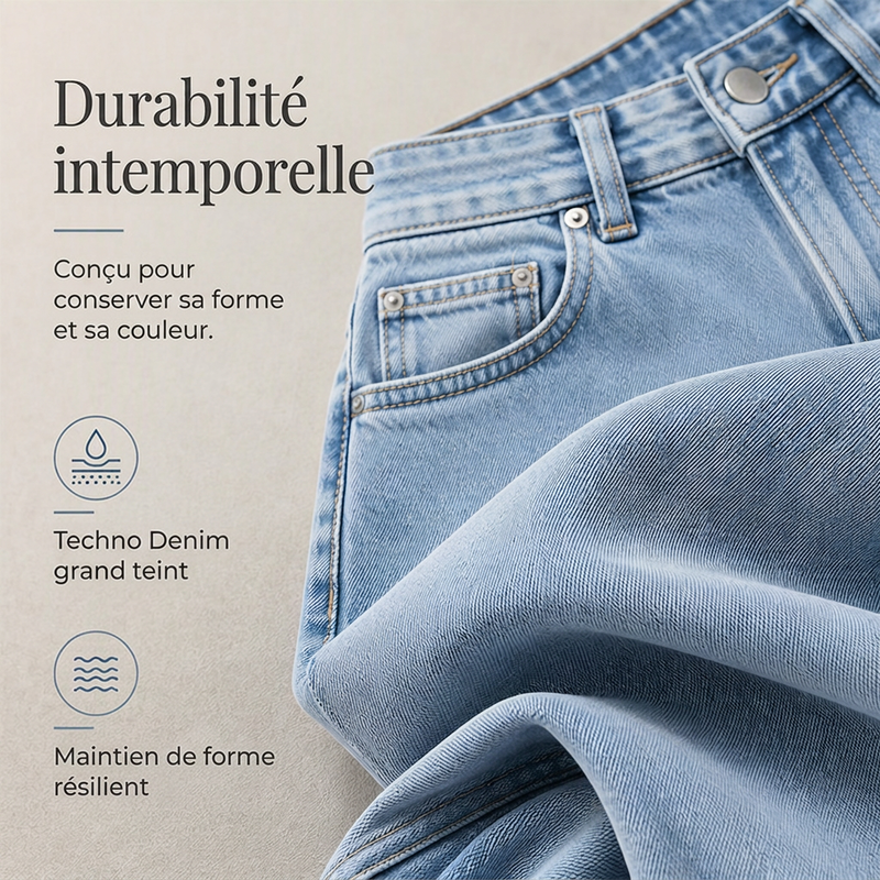 Jeans larges décontractés à taille haute pour femme