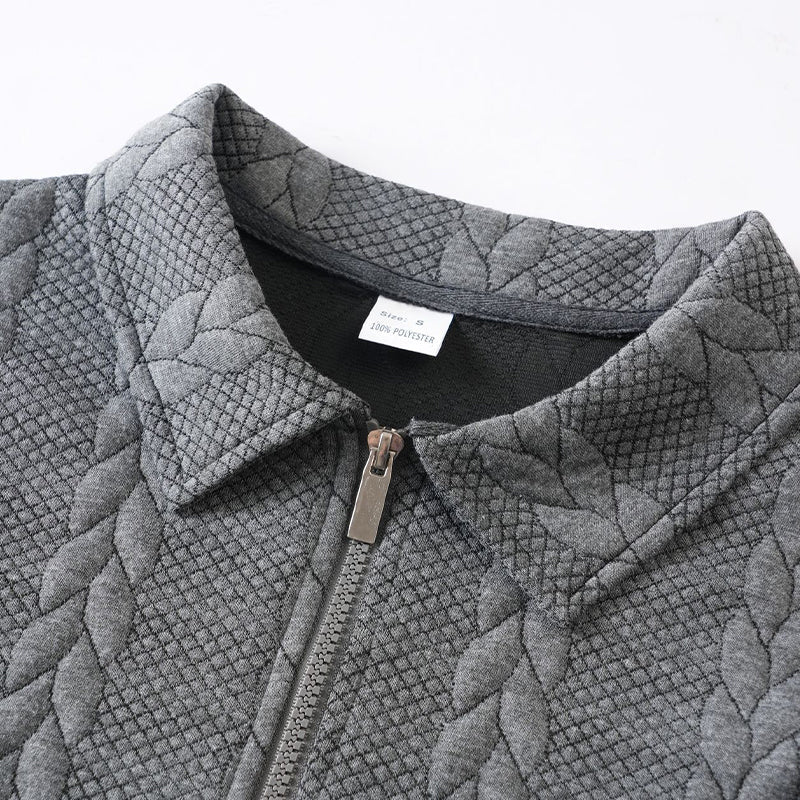 Pull décontracté à demi-zip en maille torsadée pour homme