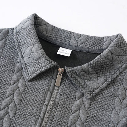 Pull décontracté à demi-zip en maille torsadée pour homme
