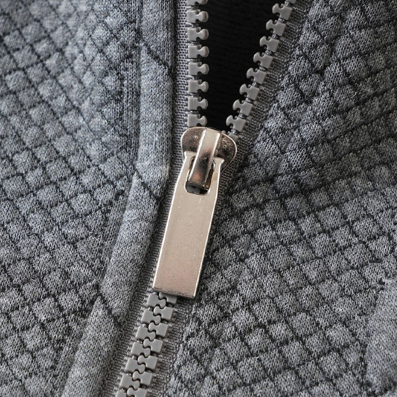 Pull décontracté à demi-zip en maille torsadée pour homme