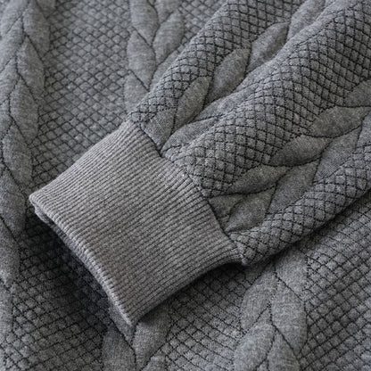 Pull décontracté à demi-zip en maille torsadée pour homme