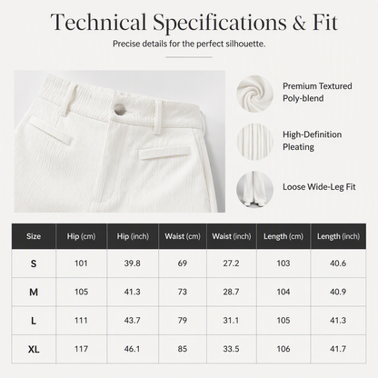 Pantalon large en velours côtelé à taille haute pour femme 