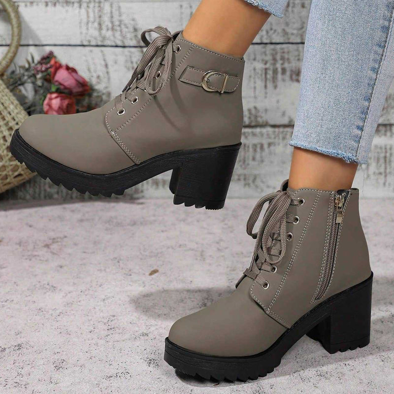 Bottines à talon bloc et plateforme pour femme
