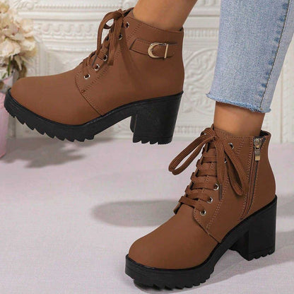 Bottines à talon bloc et plateforme pour femme