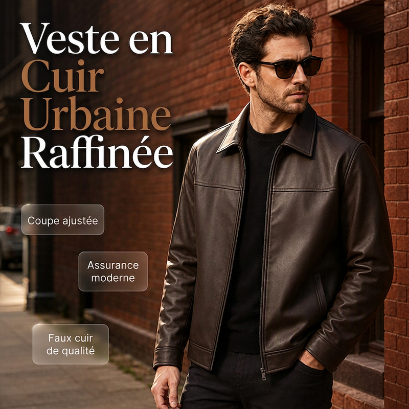 Blouson en cuir urbain raffiné