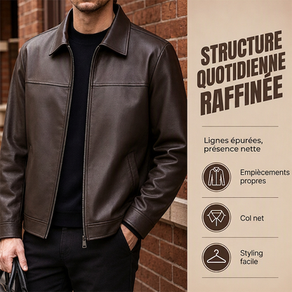 Blouson en cuir urbain raffiné