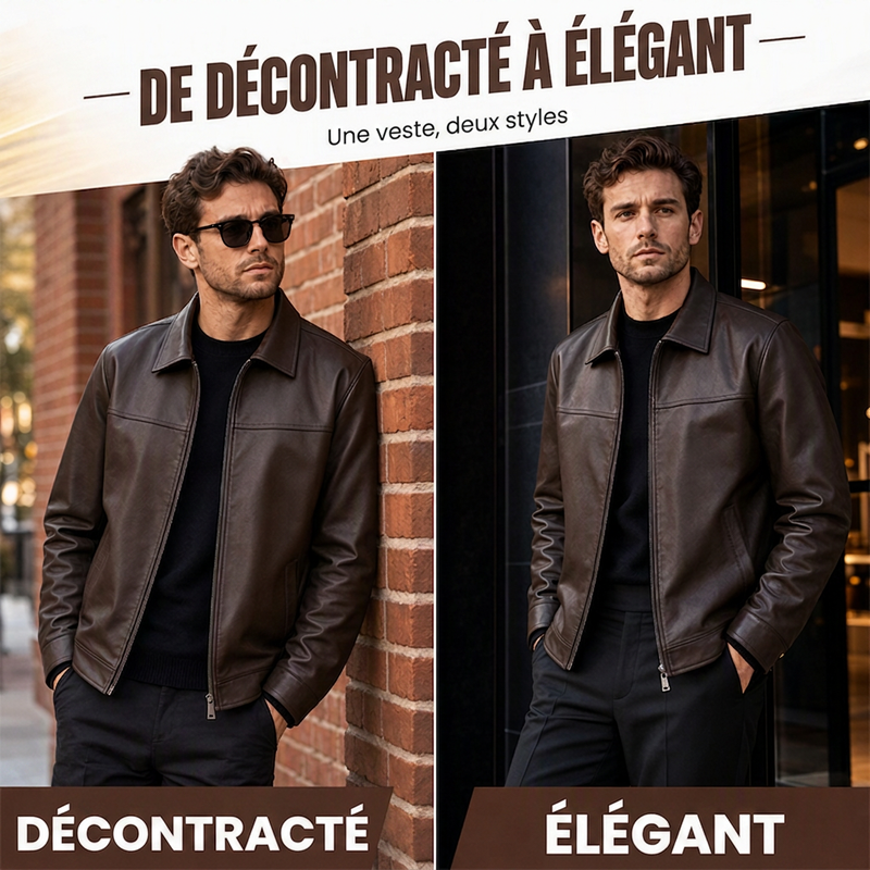 Blouson en cuir urbain raffiné