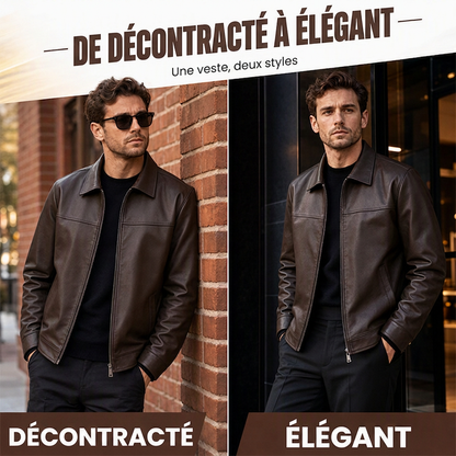 Blouson en cuir urbain raffiné