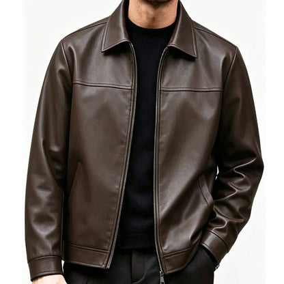 Blouson en cuir urbain raffiné