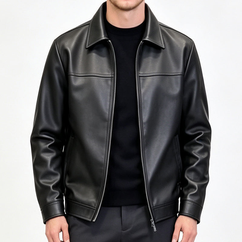 Blouson en cuir urbain raffiné