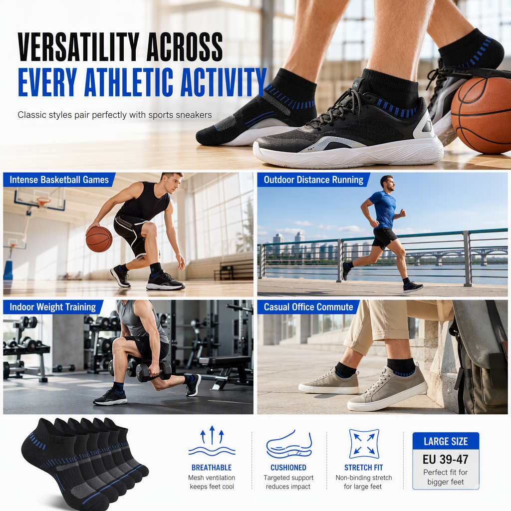 Chaussettes pour homme, absorbantes et respirantes