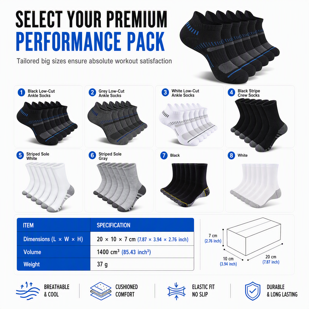 Chaussettes pour homme, absorbantes et respirantes