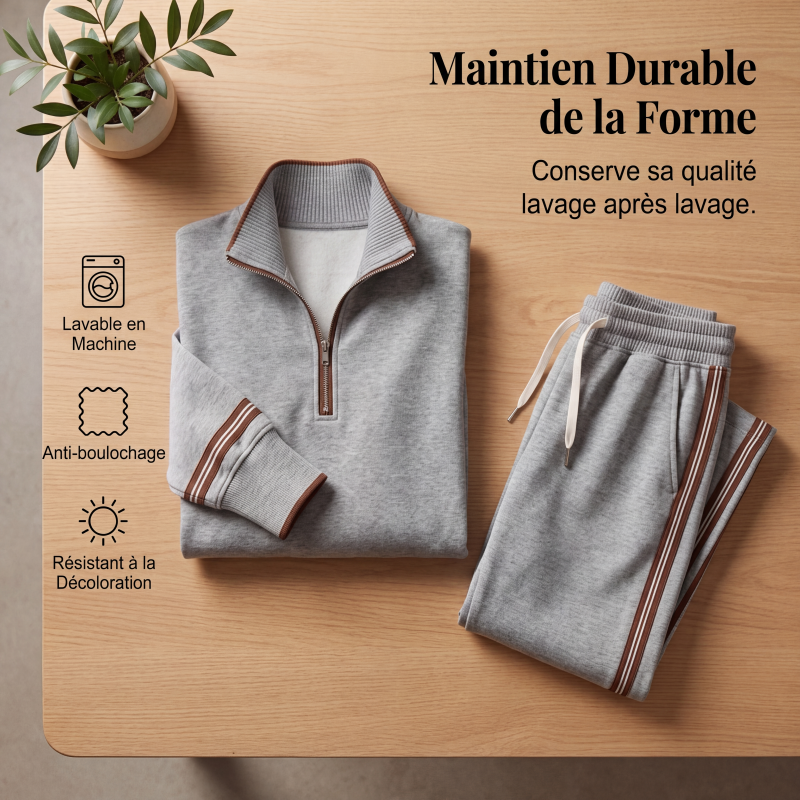 Ensemble de survêtement à demi-zip pour femme