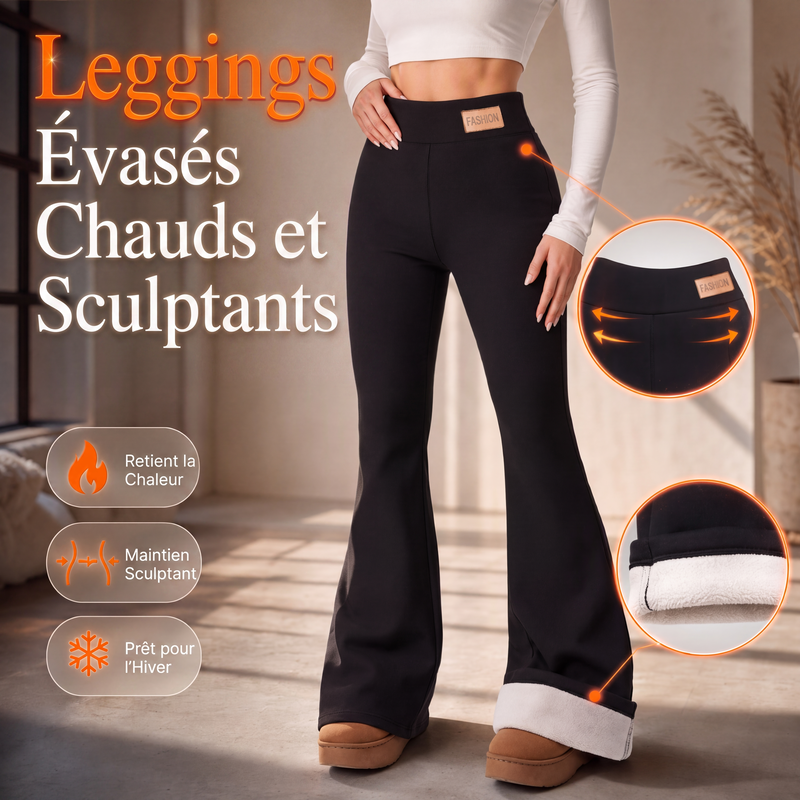 ⏳Liquidation totale⏳Legging évasé doublé de peluche pour femme