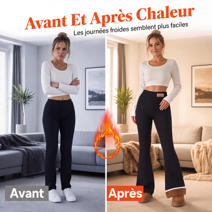 ⏳Liquidation totale⏳Legging évasé doublé de peluche pour femme