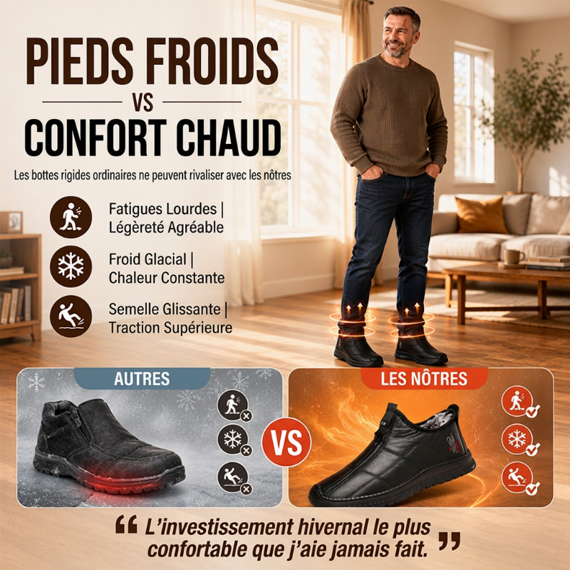 ⏳Liquidation totale⏳Chaussures de marche pour homme, à semelle antidérapante et doublure pelucheuse