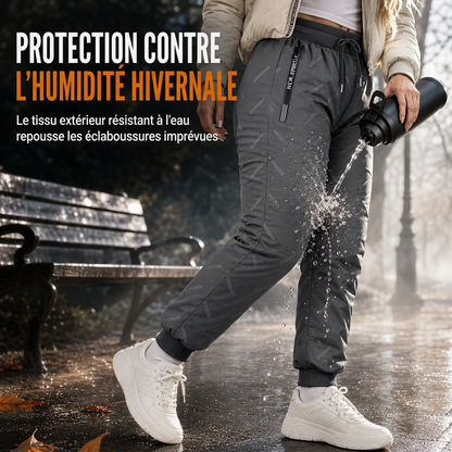 Jogging unisex ample en molleton sherpa doublé, pantalon décontracté chaud pour l'hiver avec poches zippées
