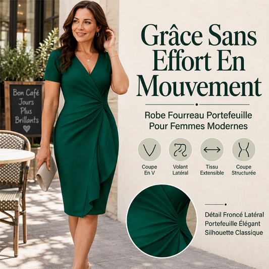 Robe portée-frou à col en V élégante pour femme
