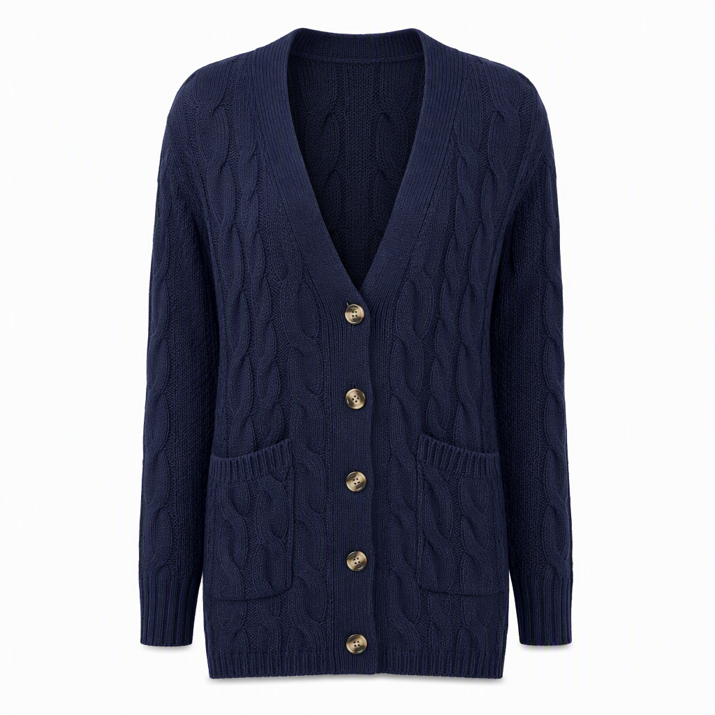 Cardigan en maille long à boutonnage simple pour femme, manteau décontracté d'automne et d'hiver