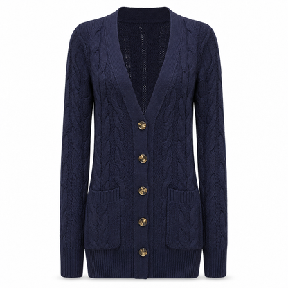 Cardigan en maille long à boutonnage simple pour femme, manteau décontracté d'automne et d'hiver